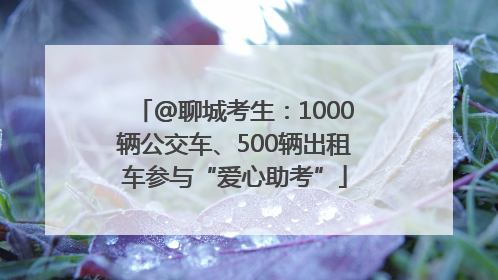 @聊城考生：1000辆公交车、500辆出租车参与“爱心助考”