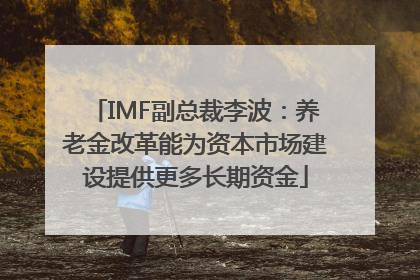 IMF副总裁李波：养老金改革能为资本市场建设提供更多长期资金